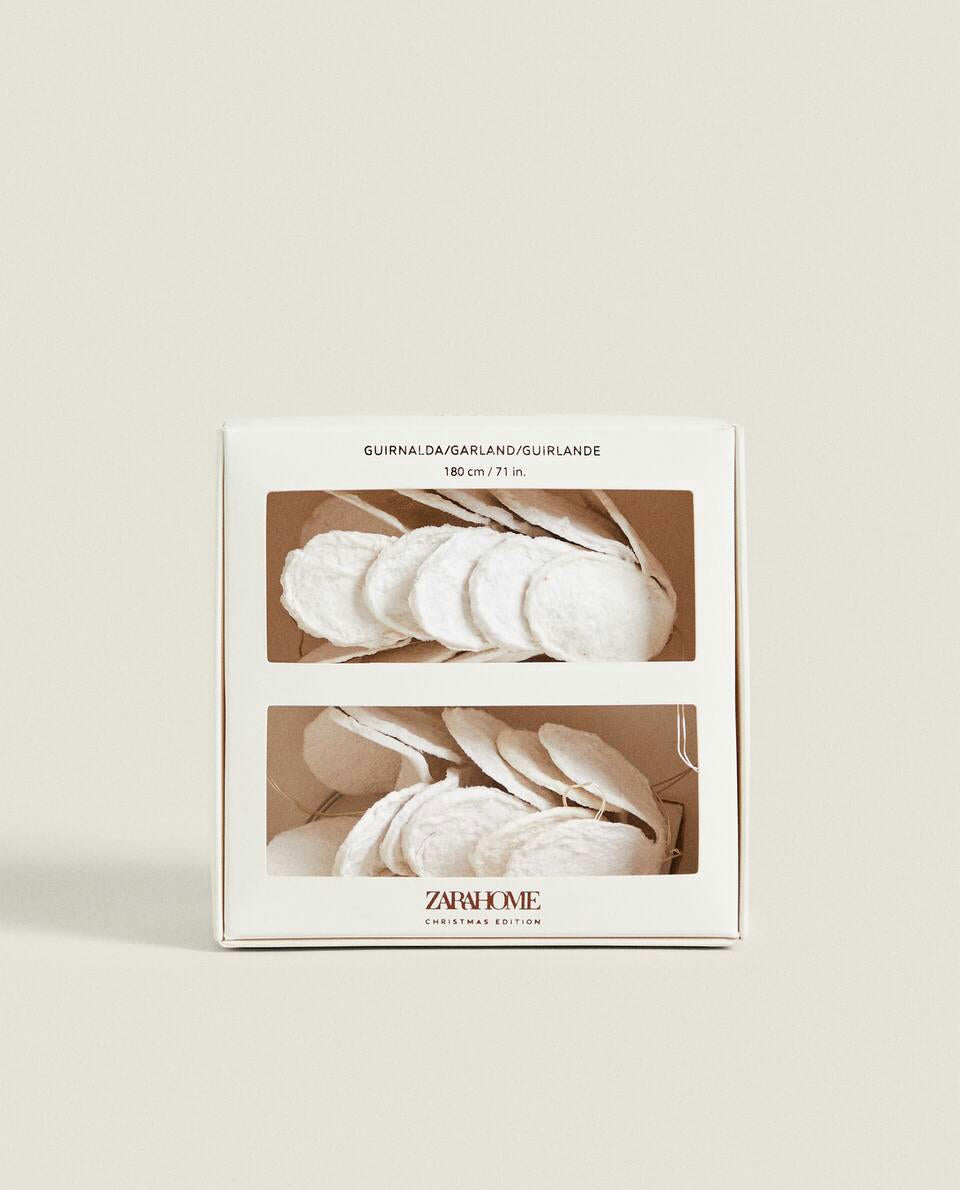 PAPIER-MCH FLORAL CHRISTMAS LIGHT GARLAND