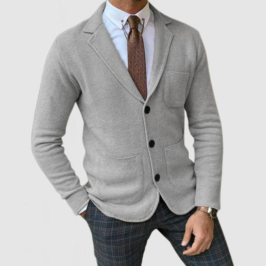 CLEARANCE SALE Men's Elegant Lapel Long Sleeve Knit Jacket
