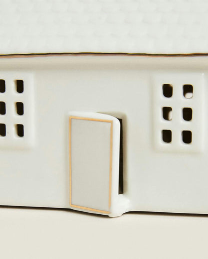 CERAMIC CHRISTMAS HOUSE DECORATION WITH LIGHT