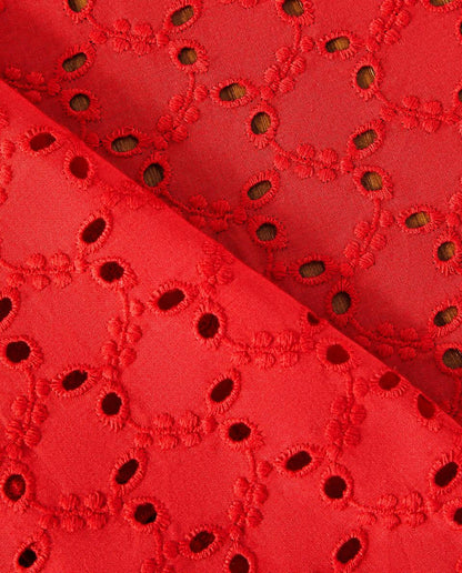 EMBROIDERED COTTON CHRISTMAS TABLECLOTH