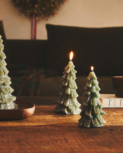 GLITTER CHRISTMAS FIR TREE CANDLE