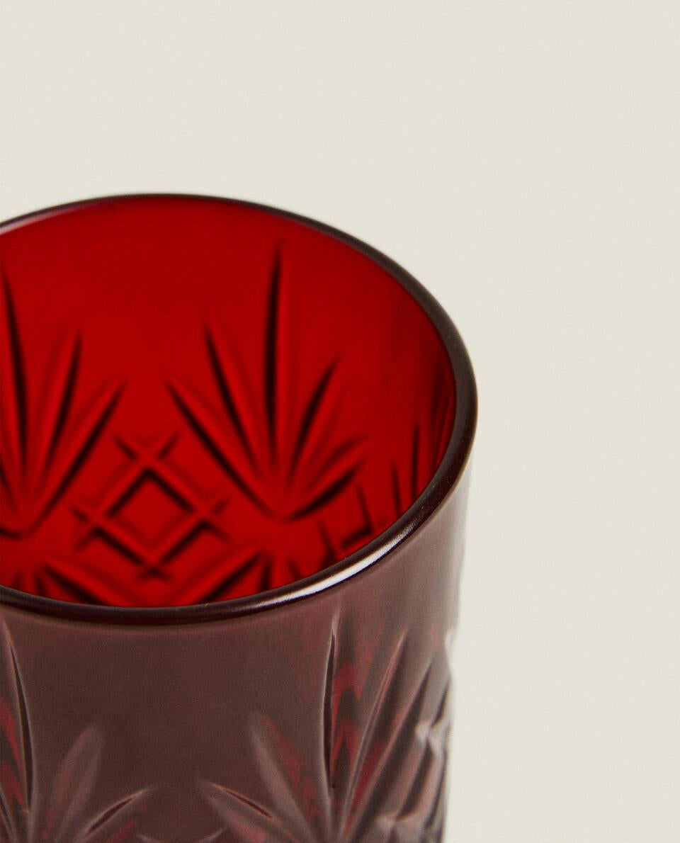 CHRISTMAS CRYSTALLINE ENGRAVED SHOT GLASS