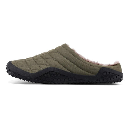 (Limited Time Sale 49%off)Men slippers home winter indoor warm plush shoes thick bottom waterproof leather house slippers cotton shoes