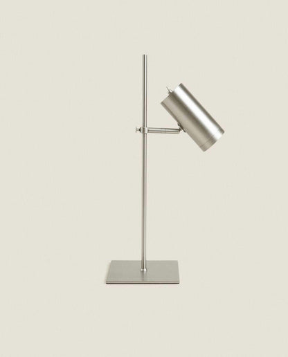 SILVER METAL USB RECHARGEABLE DESK LAMP
