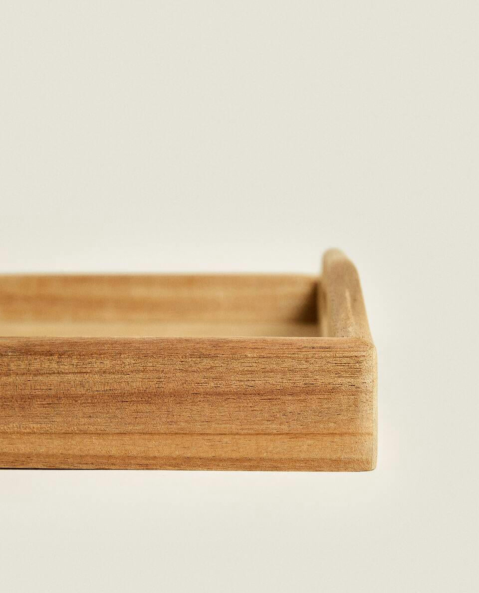 WOODEN TRAY WITH HANDLES