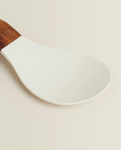 WOOD AND SILICONE SPOON REST