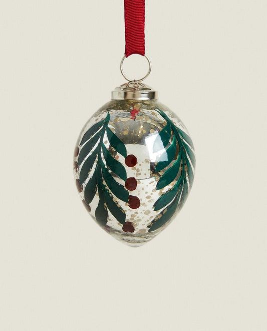 MERCURISED GLASS FLOWER CHRISTMAS DECORATION