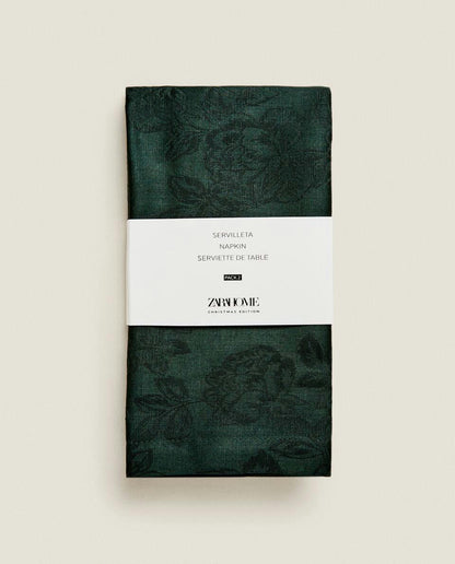 PACK OF CHRISTMAS FLORAL JACQUARD NAPKINS (PACK OF 2)