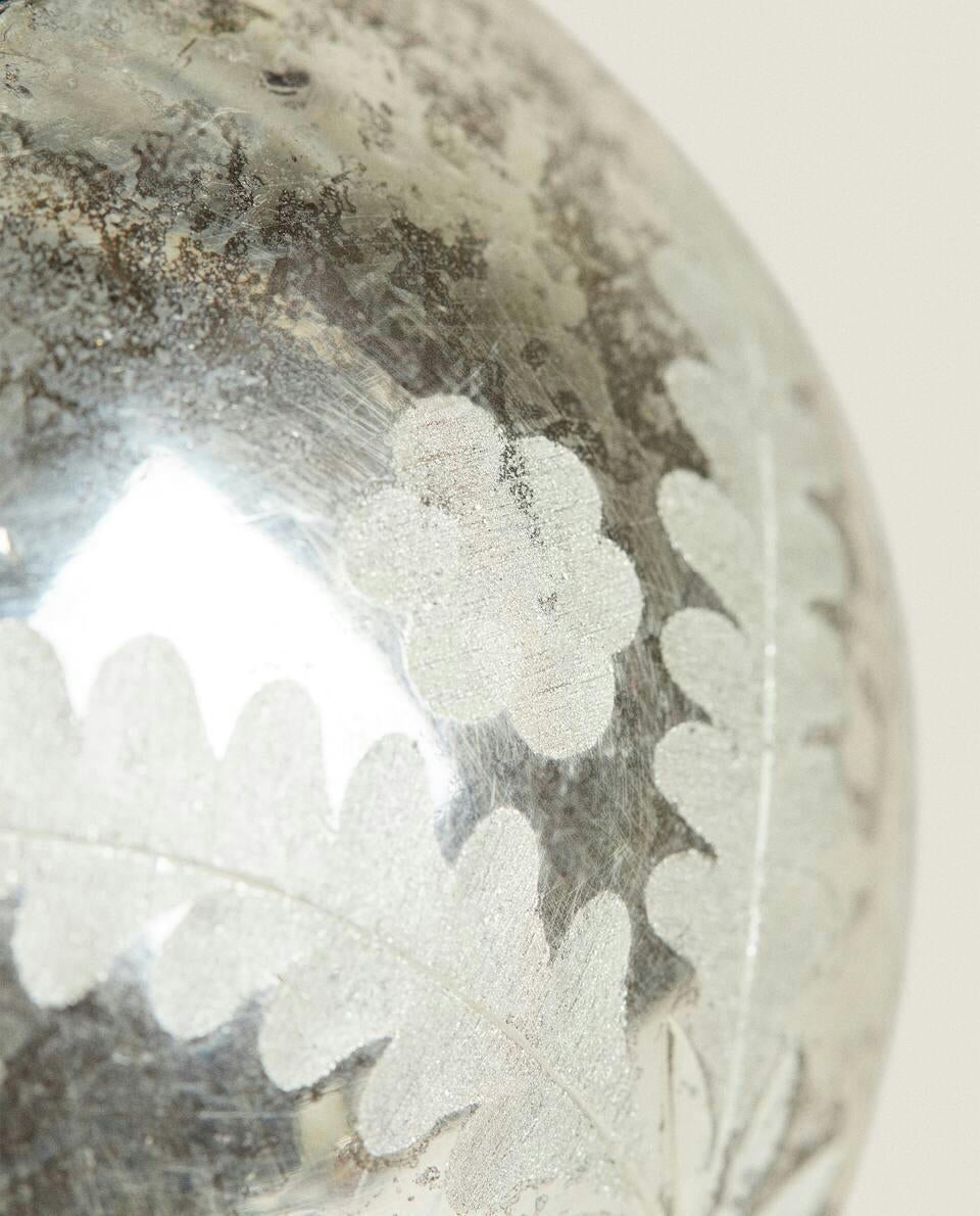 MERCURISED GLASS CHRISTMAS BAUBLE DECORATION