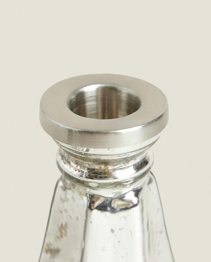 GEOMETRIC GLASS CHRISTMAS CANDLESTICK