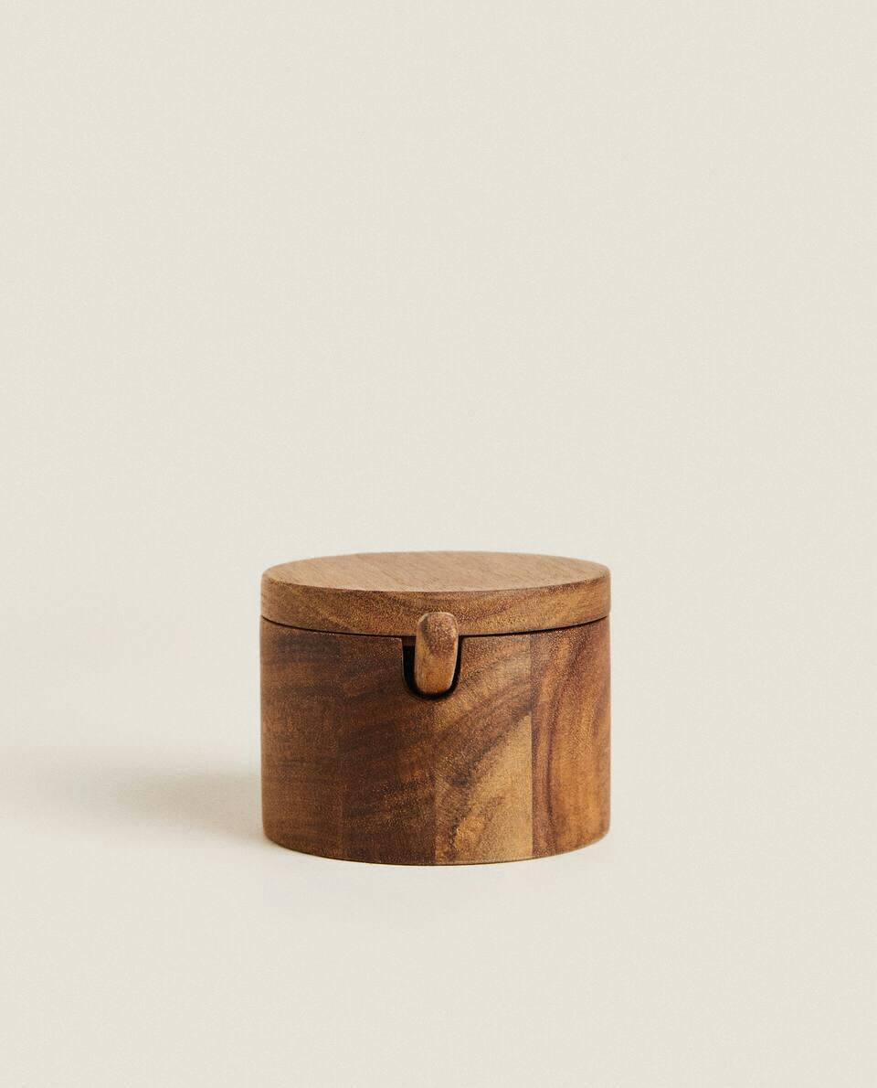 WOODEN SUGAR BOWL