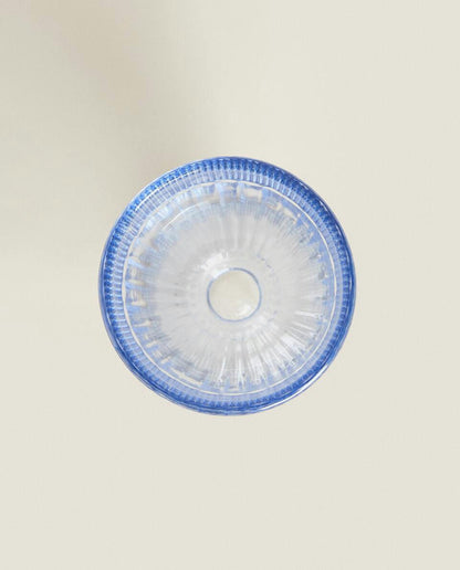 GLASS EGG CUP WITH RAISED DETAIL