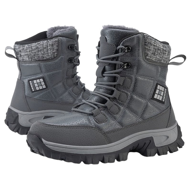 (⏰Limited Time Discount 49% off)Men's Thick Warm Snow Boots Wide Toe Anti-skid Fur Lined Leather Boots Waterproof Winter Hiking Boots