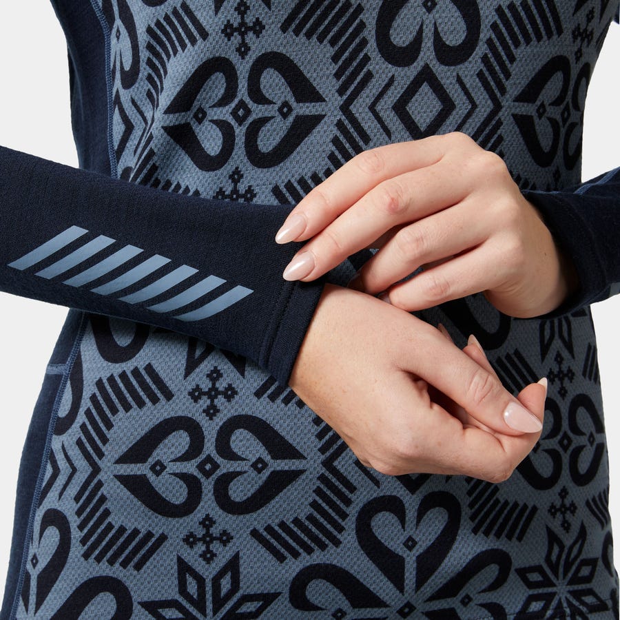 Women's LIFA Merino Midweight Graphic Long-Sleeve Crew Base Layer