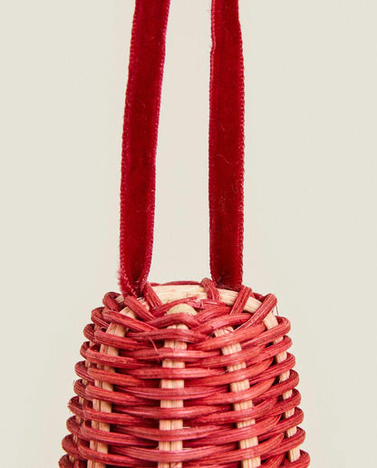 CHRISTMAS RATTAN BELL DECORATION