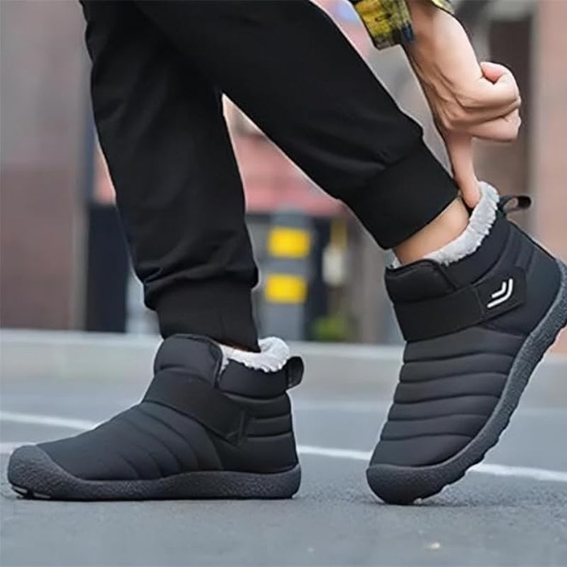 (Limited Time 49% Discount Event)  Men's Winter Warm Waterproof Non-slip Velcro Cotton Shoes Wide Toe Orthopedic Arch Support Slip-on Cotton Shoes