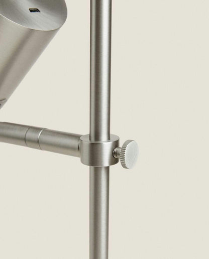 SILVER METAL USB RECHARGEABLE DESK LAMP