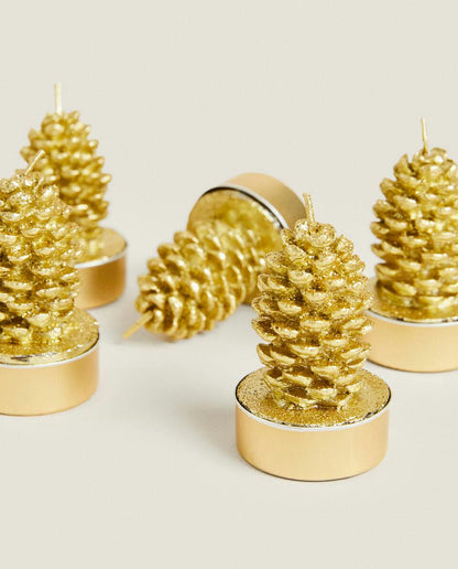 PACK OF CHRISTMAS PINE CONE CANDLES (PACK OF 6)