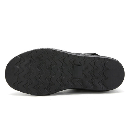 (Limited Time 70% Discount Event) Men's 2024 Winter New Warm Waterproof Non-Slip Puncture-Resistant Velcro Slip-On Snow Boots Ankle Support Orthopedic Wide Toe Arch Support Cotton Shoes