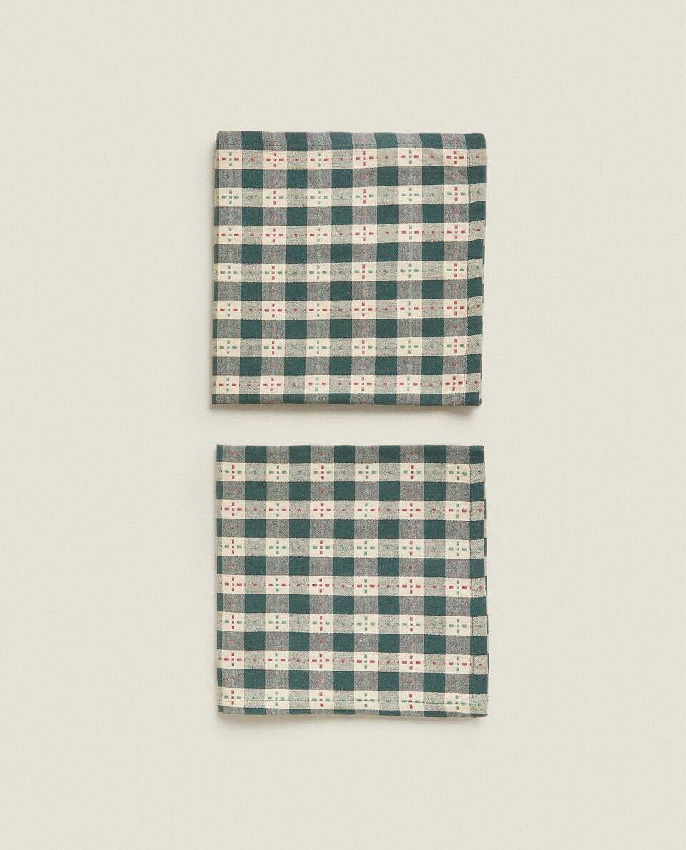 PACK OF CHECK CHRISTMAS NAPKINS (PACK OF 2)