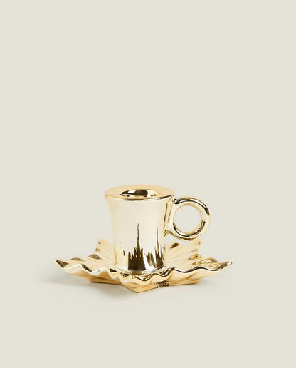 CHRISTMAS LEAF CANDLEHOLDER WITH RIM