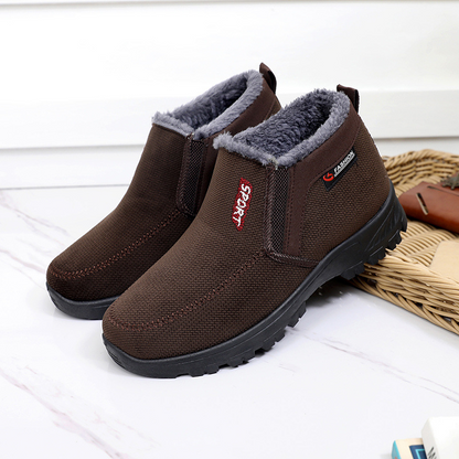 (Limited Time 70% Discount Event) Men's 2024 Winter New Waterproof And Non-Slip Slip-On Warm Cotton Shoes Correction Ankle Support Wide Toe Arch Support Sports Shoes