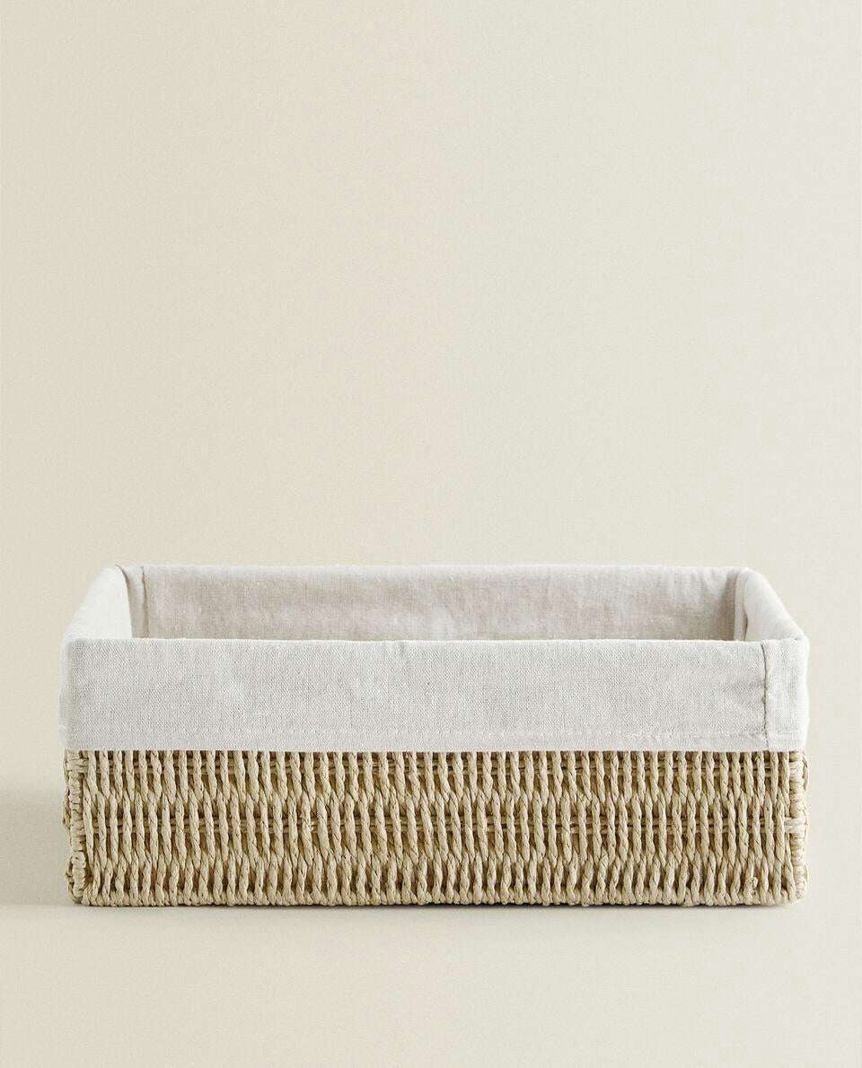 RECTANGULAR FABRIC INTERIOR BASKET