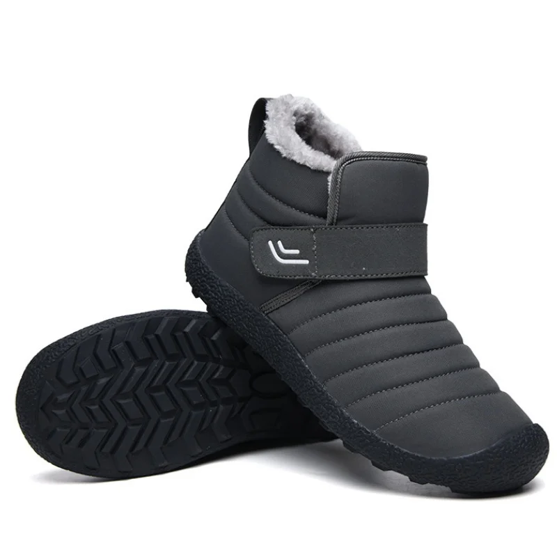 (Limited Time 49% Discount Event)  Men's Winter Warm Waterproof Non-slip Velcro Cotton Shoes Wide Toe Orthopedic Arch Support Slip-on Cotton Shoes