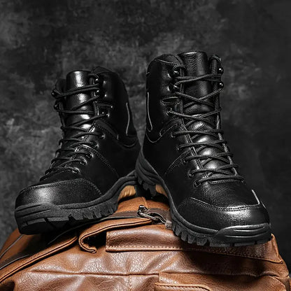 (⏰Limited Time 70% Off Event) Men's Waterproof Non-slip Anti-puncture Hiking Boots Ankle Support Wide Toe Arch Support Orthopedic Work Boots