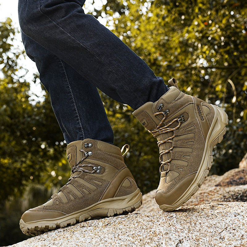 (⏰ Clearance Event 49% OFF) Men's High Top Wide Toe Arch Support Orthopedic Tactical Boots Comfortable Non-slip Durable Hiking Boots