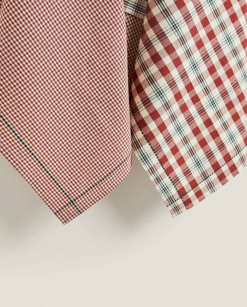 CHECK COTTON TEA TOWELS (PACK OF 2)