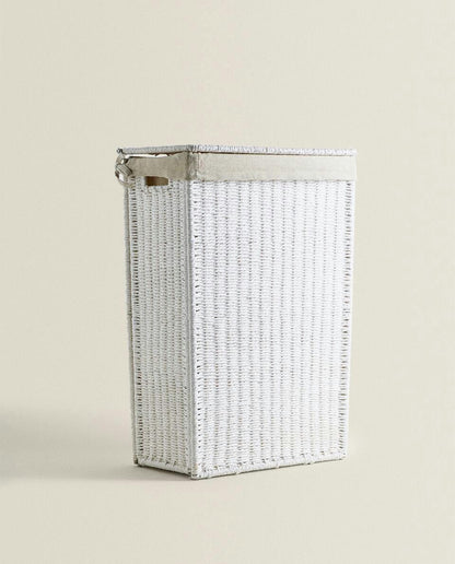 FABRIC-LINED LAUNDRY BASKET