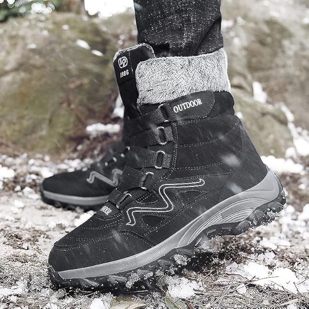 (Limited Time 49% Discount Event) Men's Orthopedic Arch Support Wide Toe Snow Boots Non-slip Waterproof Cold Warm Hiking Boots