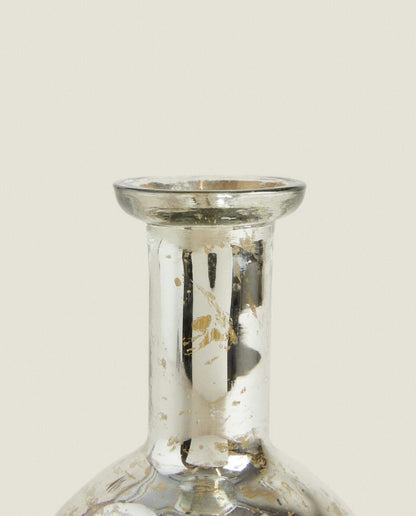 CHRISTMAS MERCURISED GLASS VASE