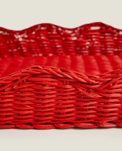 CHRISTMAS RATTAN TRAY