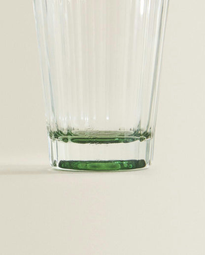 RAISED DESIGN GLASS TUMBLER