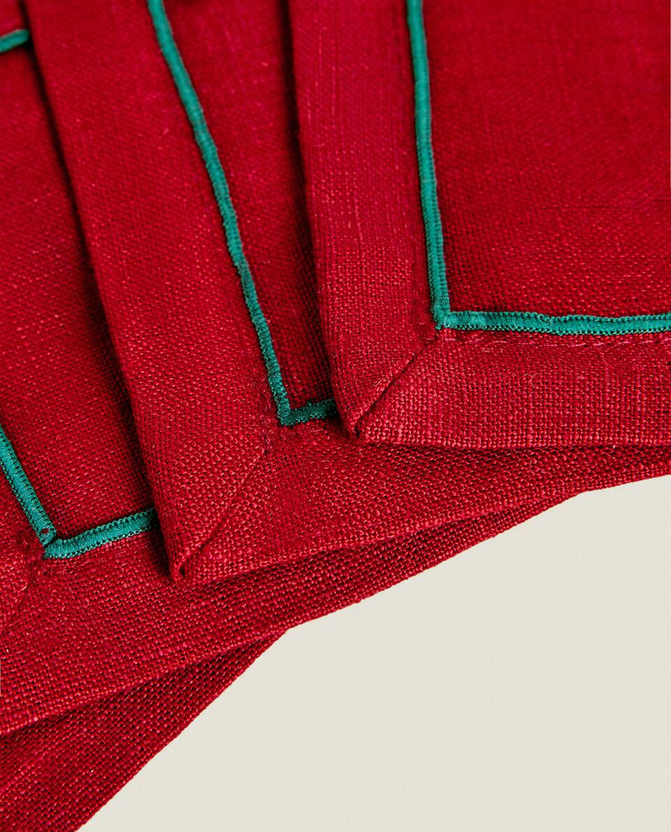 PACK OF LINEN CHRISTMAS COASTERS (PACK OF 2)