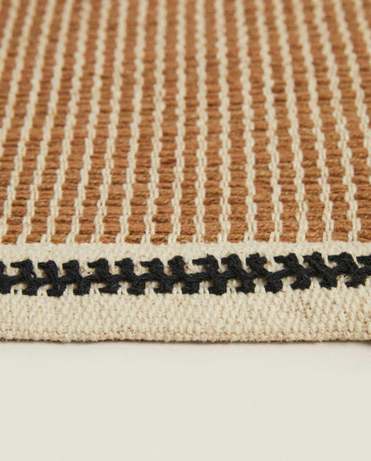 NON-SLIP STRIPED JUTE RUG