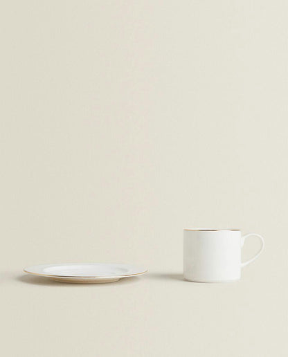 BONE CHINA TABLEWARE WITH GOLD RIM