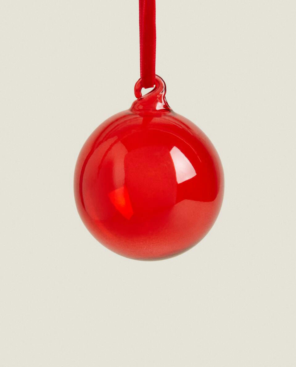 CHRISTMAS PLAIN GLASS BAUBLE DECORATION