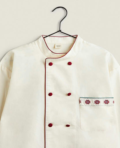 ADULT CHRISTMAS COTTON AND LINEN CHEF JACKET