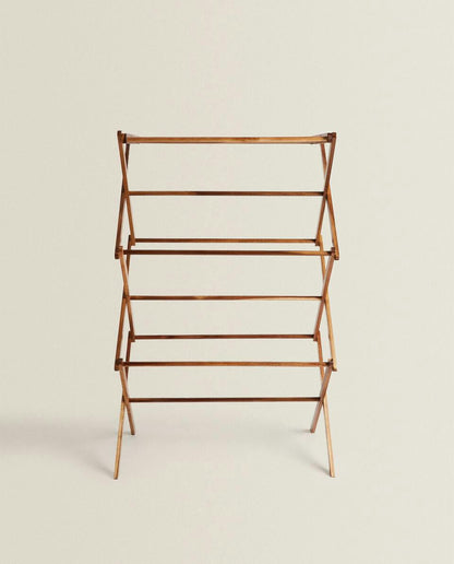 VERTICAL FOLDING WOODEN CLOTHES HORSE