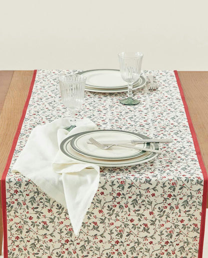 CHRISTMAS VINE COTTON TABLE RUNNER
