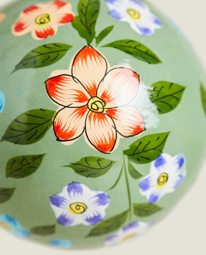 PAINTED CHRISTMAS PAPER BAUBLE DECORATION