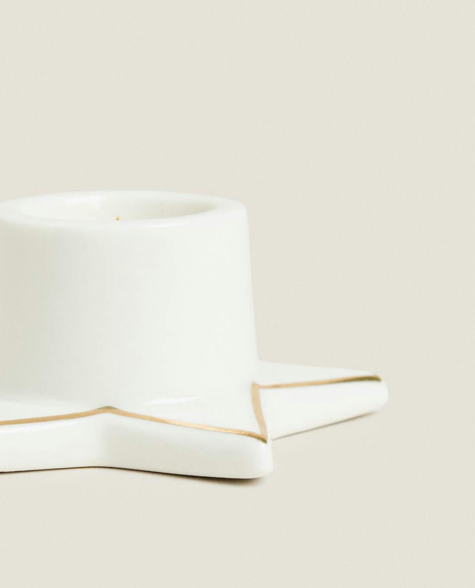 SMALL CHRISTMAS STAR CANDLESTICK WITH RIM