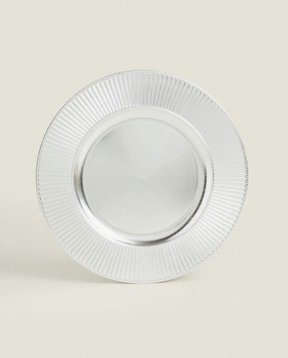 GOLD STRIPED CHRISTMAS SERVICE PLATE