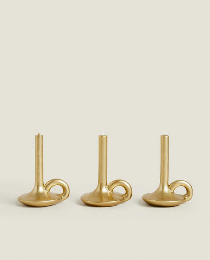 PACK OF CHRISTMAS CYLINDRICAL CANDLESTICKS (PACK OF 3)