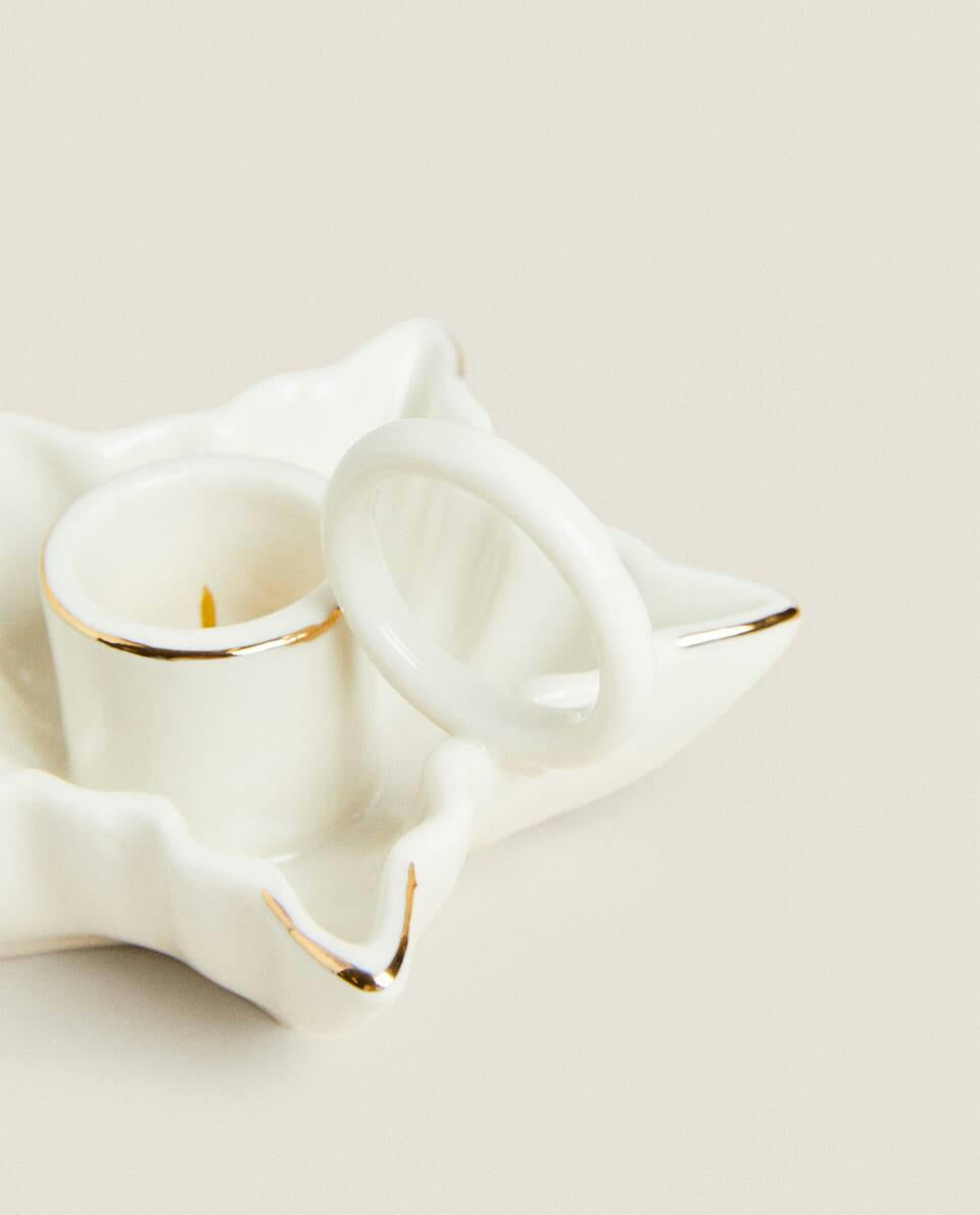 CHRISTMAS STAR CANDLEHOLDER WITH RIM