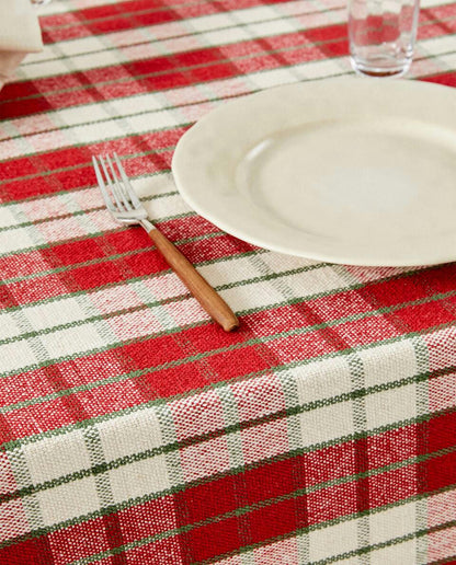 CHRISTMAS TARTAN COTTON TABLECLOTH