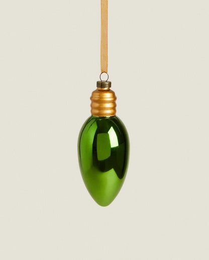 GLASS LIGHT BULB CHRISTMAS DECORATION